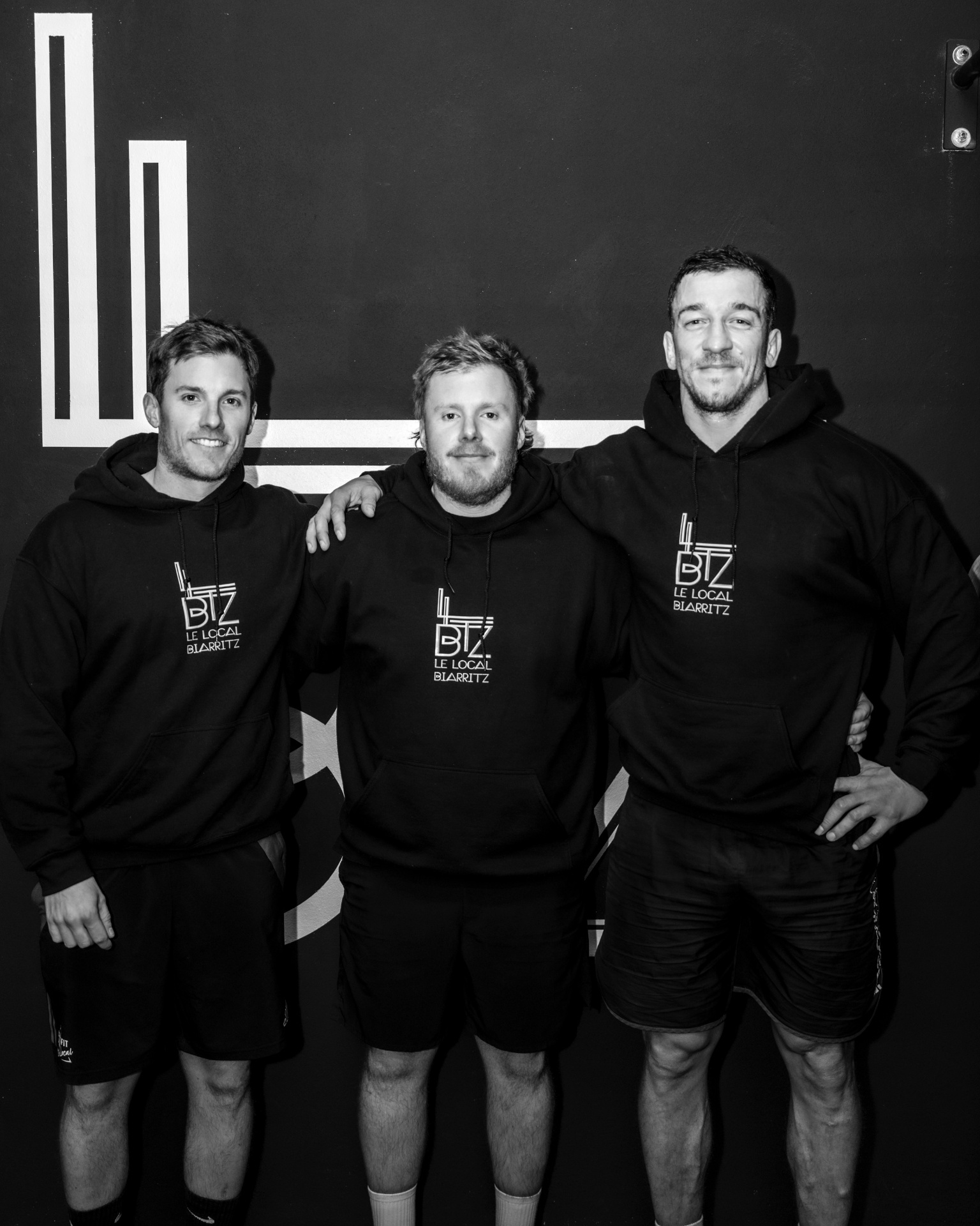 Sébastien, Anthony et Christophe — préparateurs physiques du Local Biarritz